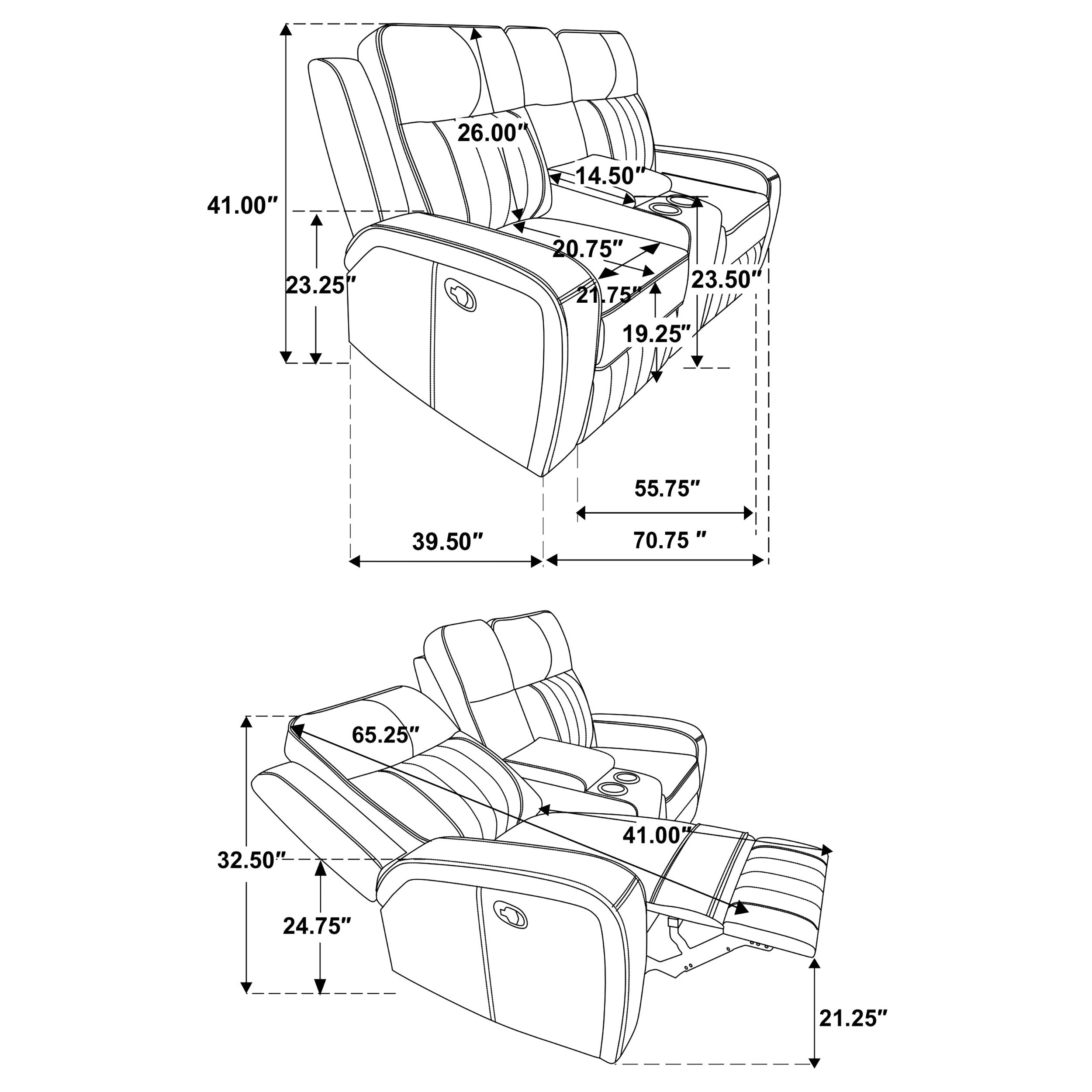 Coaster Raelynn Upholstered Motion Reclining Loveseat Grey Default Title