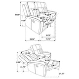 Coaster Raelynn Upholstered Motion Reclining Loveseat Grey Default Title