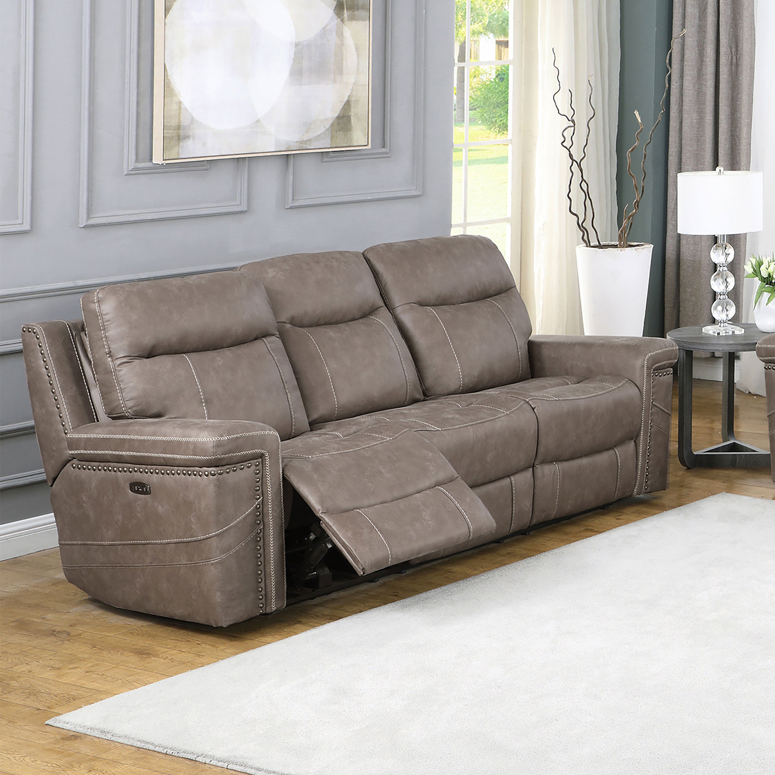 Coaster Wixom Cushion Back Power^2 Sofa Taupe Default Title