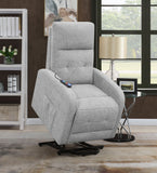 Coaster Howie Tufted Upholstered Power Lift Recliner Grey Default Title