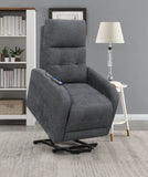 Coaster Howie Tufted Upholstered Power Lift Recliner Charcoal Default Title