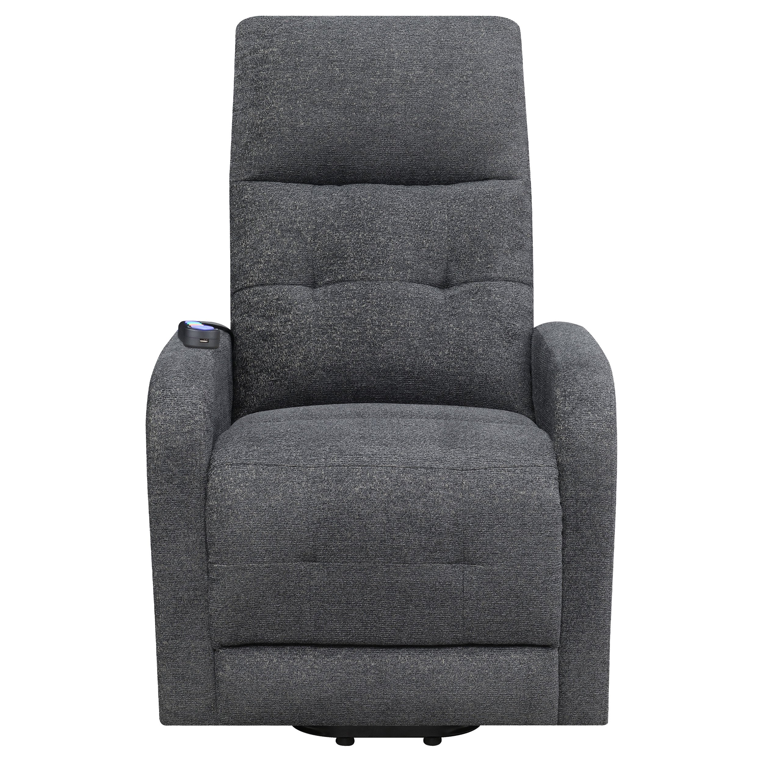 Coaster Howie Tufted Upholstered Power Lift Recliner Charcoal Default Title