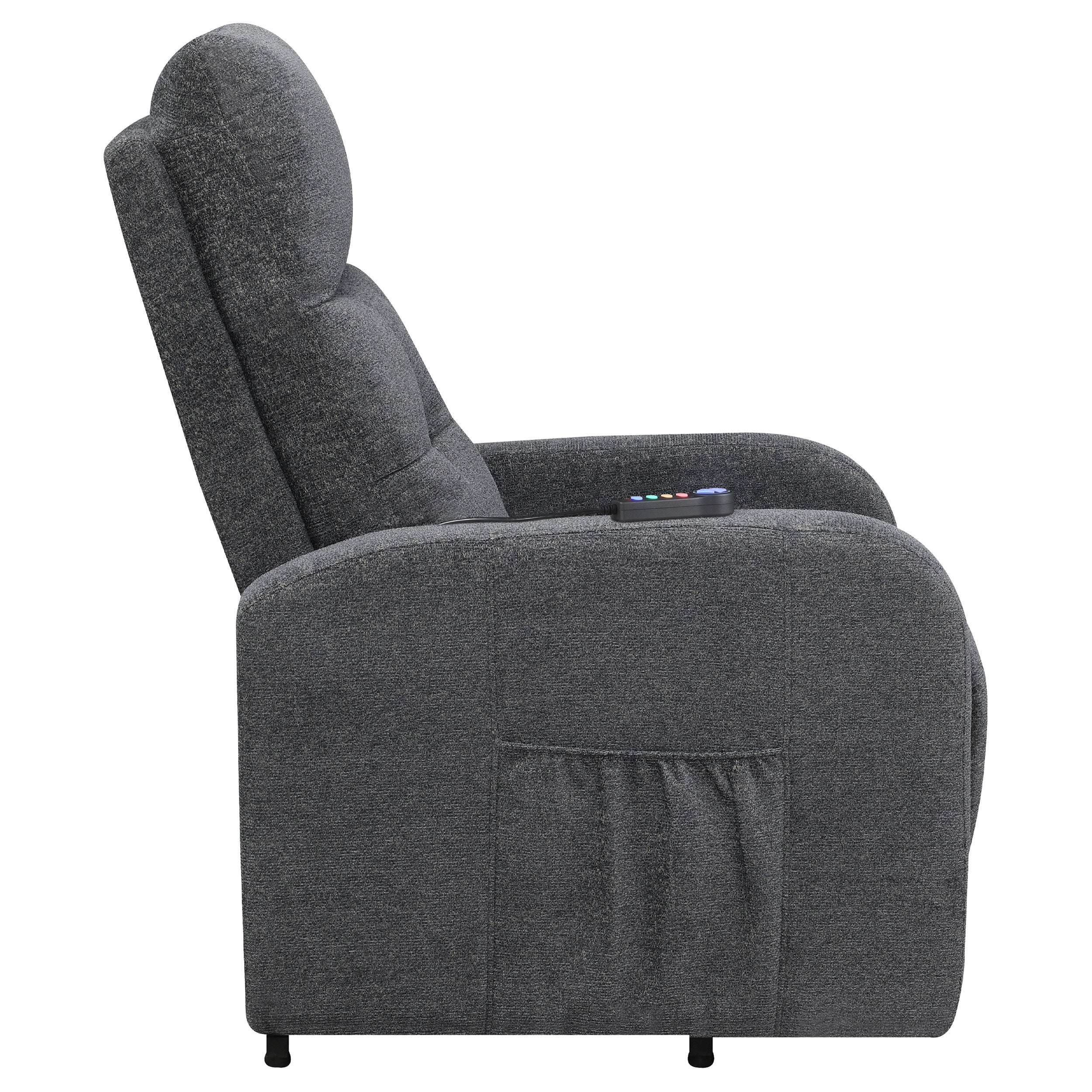 Coaster Howie Tufted Upholstered Power Lift Recliner Charcoal Default Title