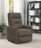 Coaster Henrietta Power Lift Recliner with Storage Pocket Brown Default Title