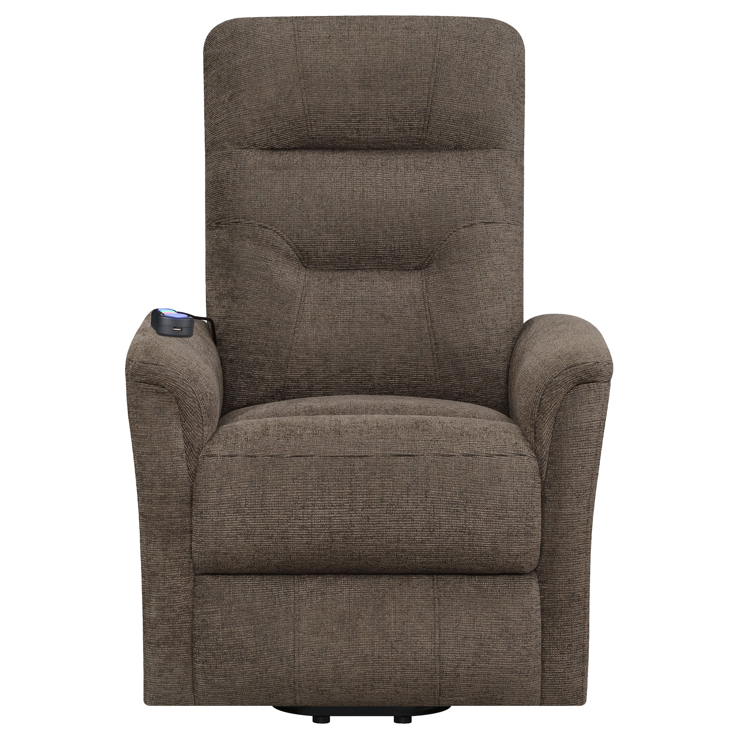 Coaster Henrietta Power Lift Recliner with Storage Pocket Brown Default Title