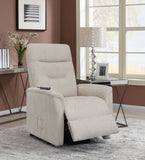 Coaster Henrietta Power Lift Recliner with Storage Pocket Beige Default Title