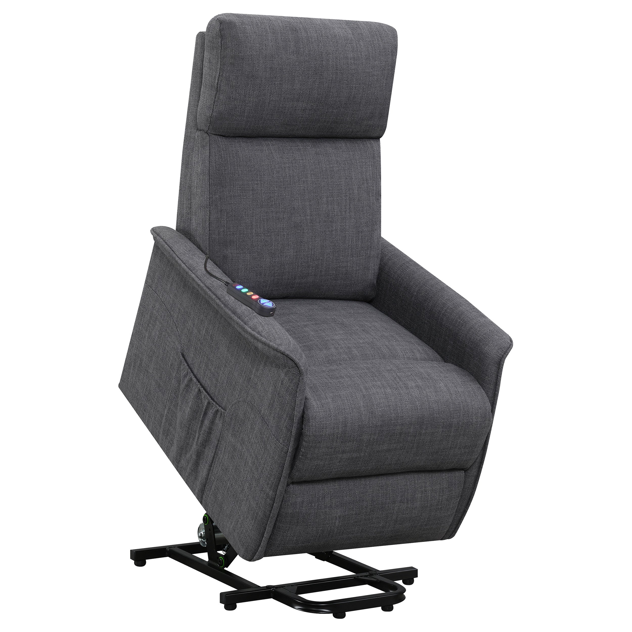 Coaster Herrera Power Lift Recliner with Wired Remote Charcoal Default Title