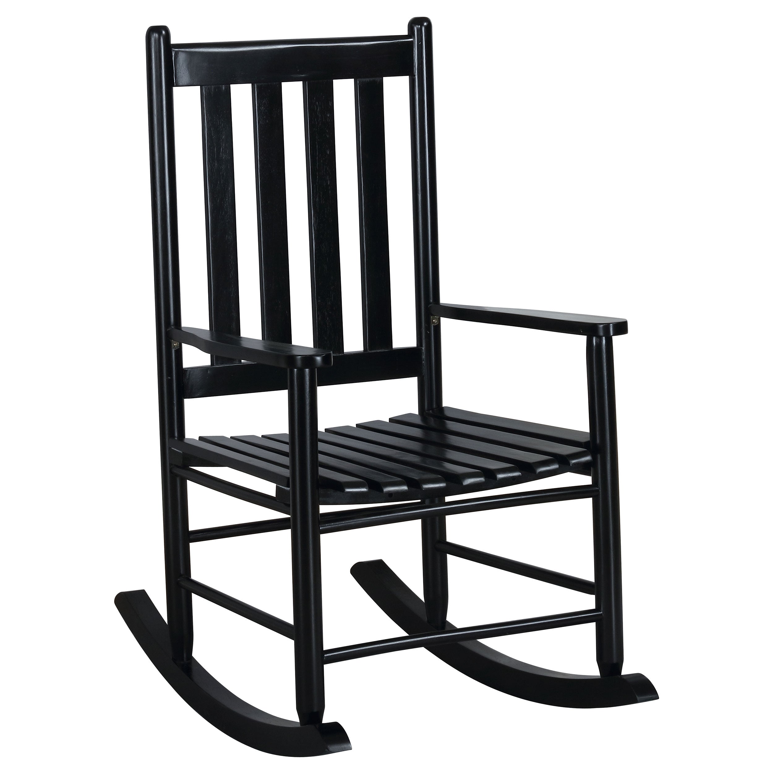 Coaster Annie Slat Back Wooden Rocking Chair White Black