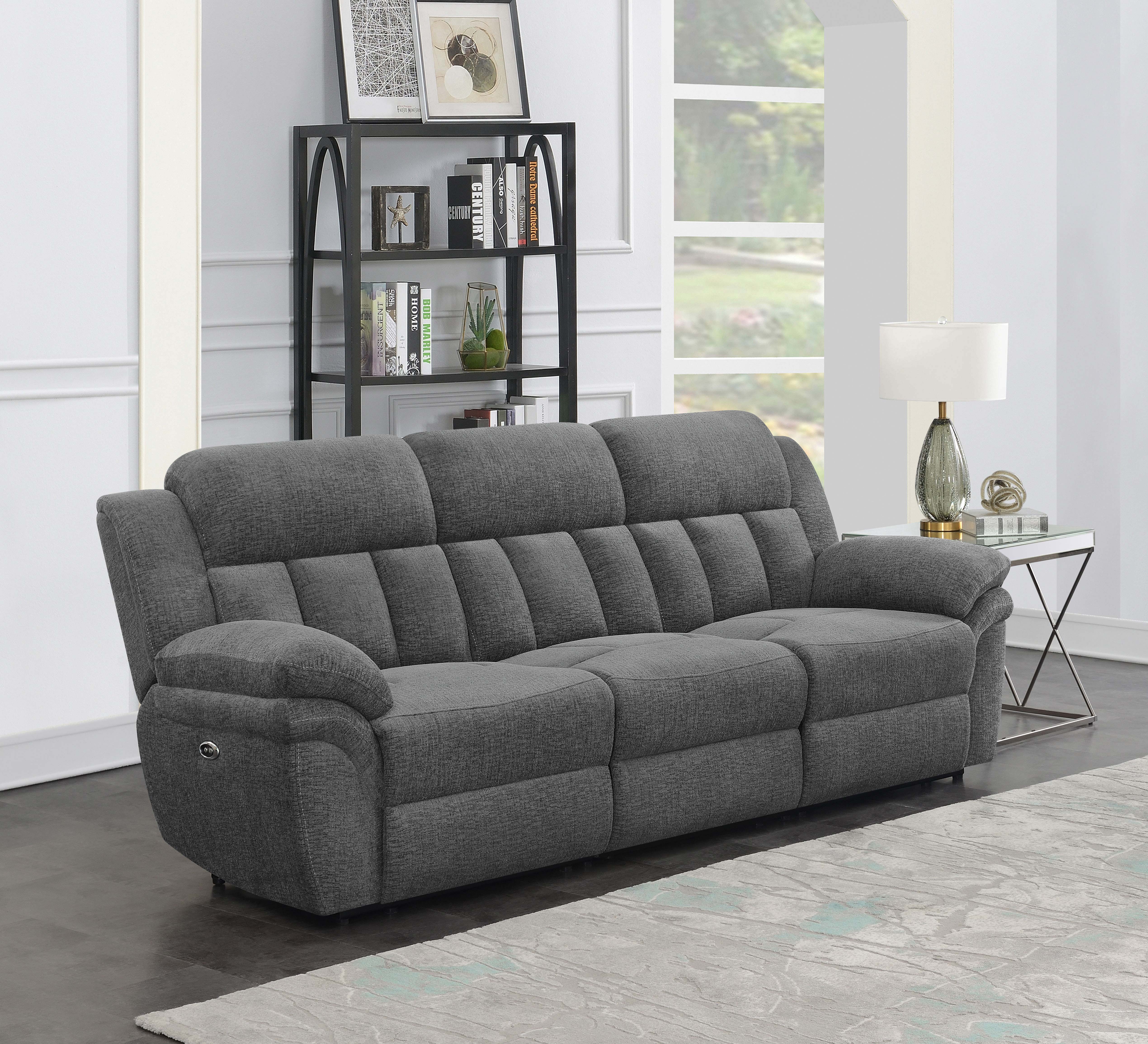 Coaster Bahrain Upholstered Power Sofa Charcoal Default Title