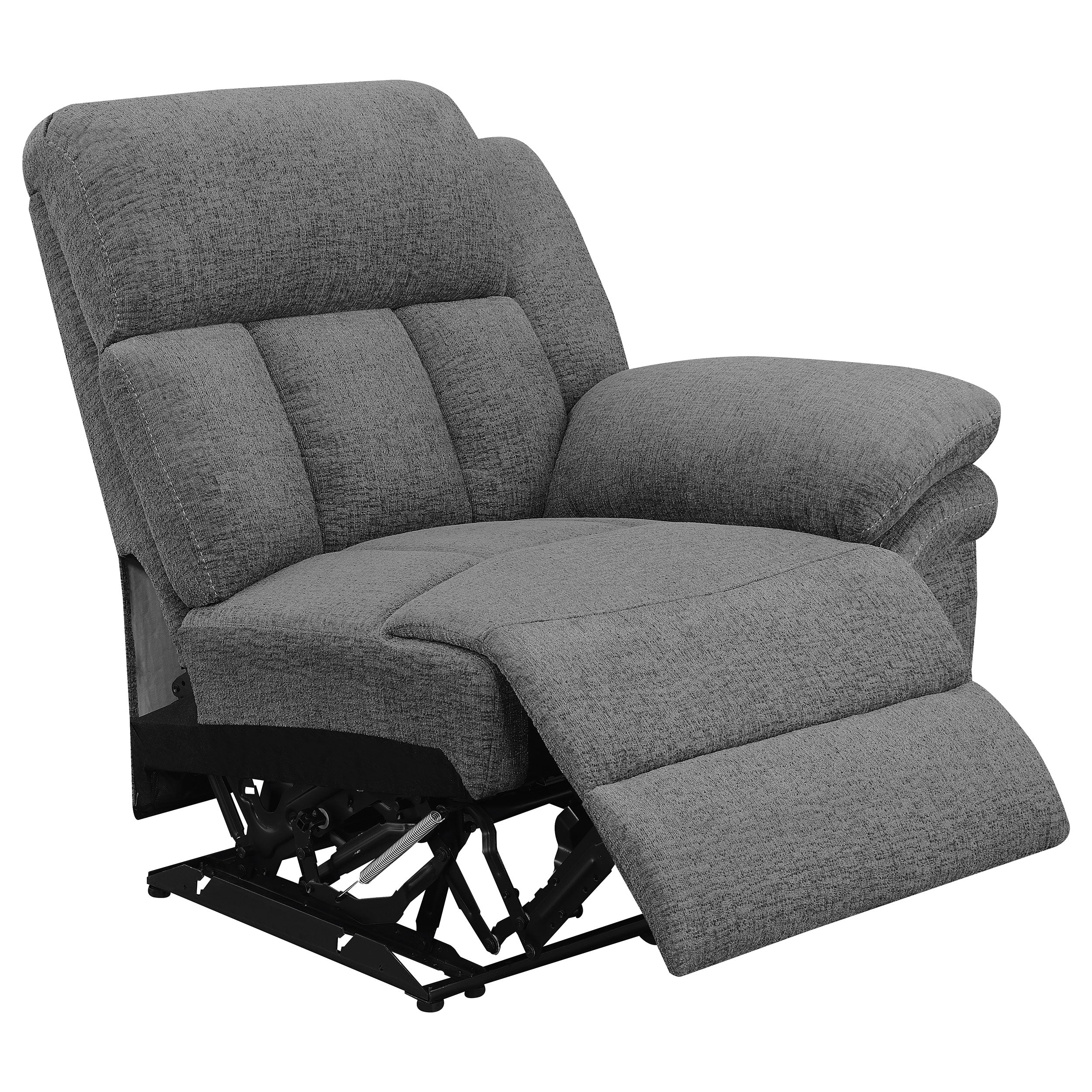 Coaster Bahrain Upholstered Motion Loveseat with Console Charcoal Default Title