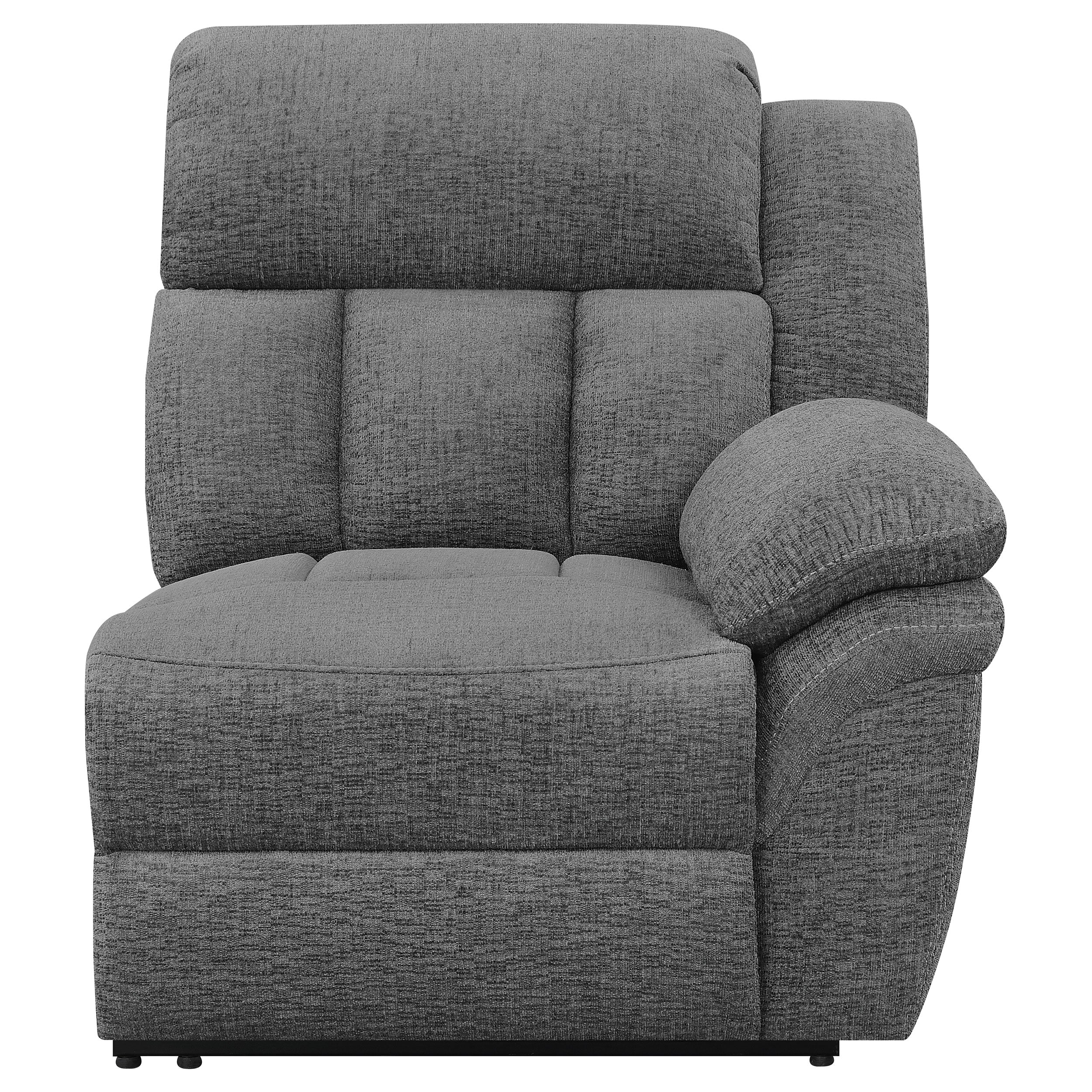 Coaster Bahrain Upholstered Motion Loveseat with Console Charcoal Default Title