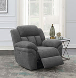 Coaster Bahrain Upholstered Power Glider Recliner Charcoal Default Title