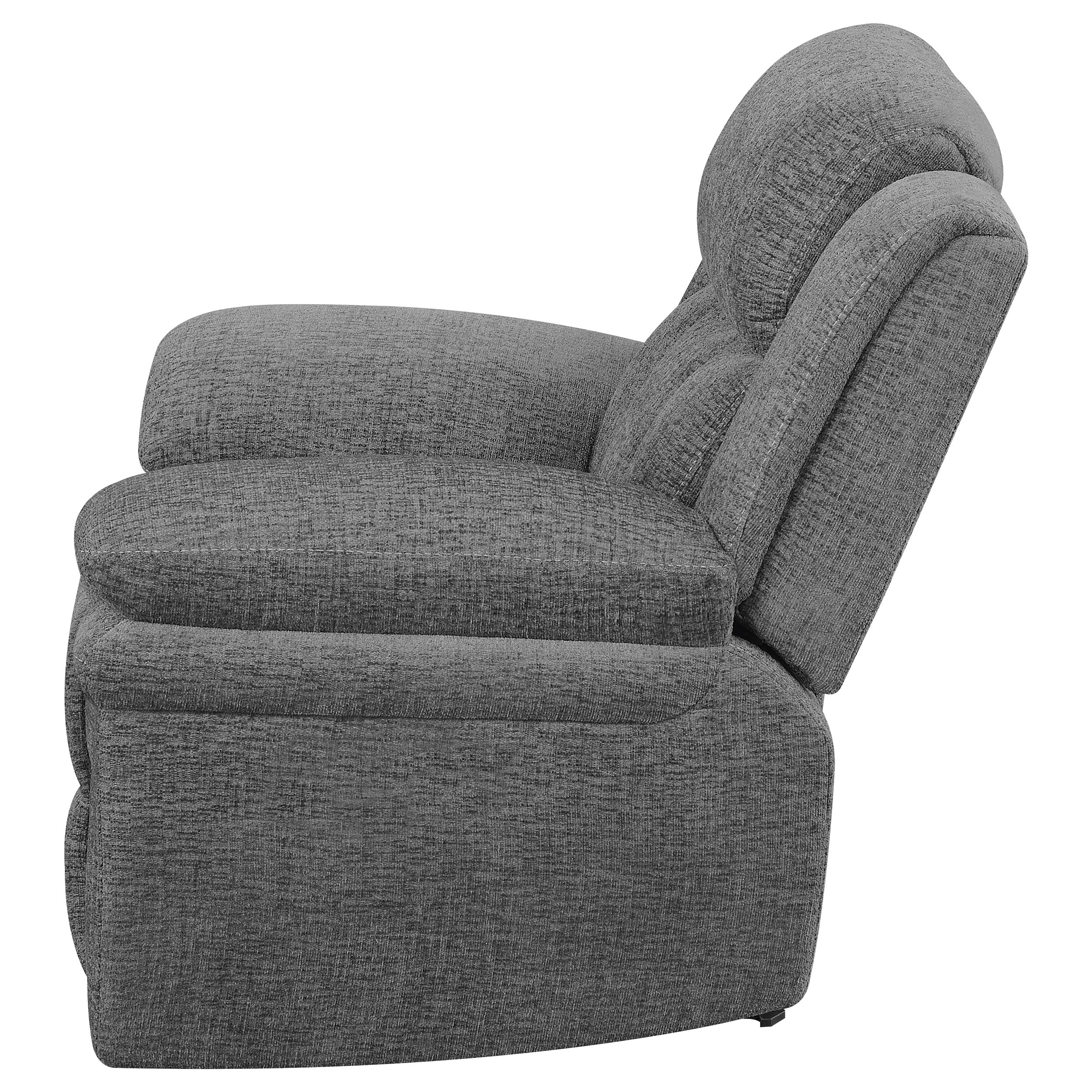 Coaster Bahrain Upholstered Power Glider Recliner Charcoal Default Title