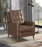 Coaster Davidson Upholstered Tufted Push Back Recliner Brown Grey