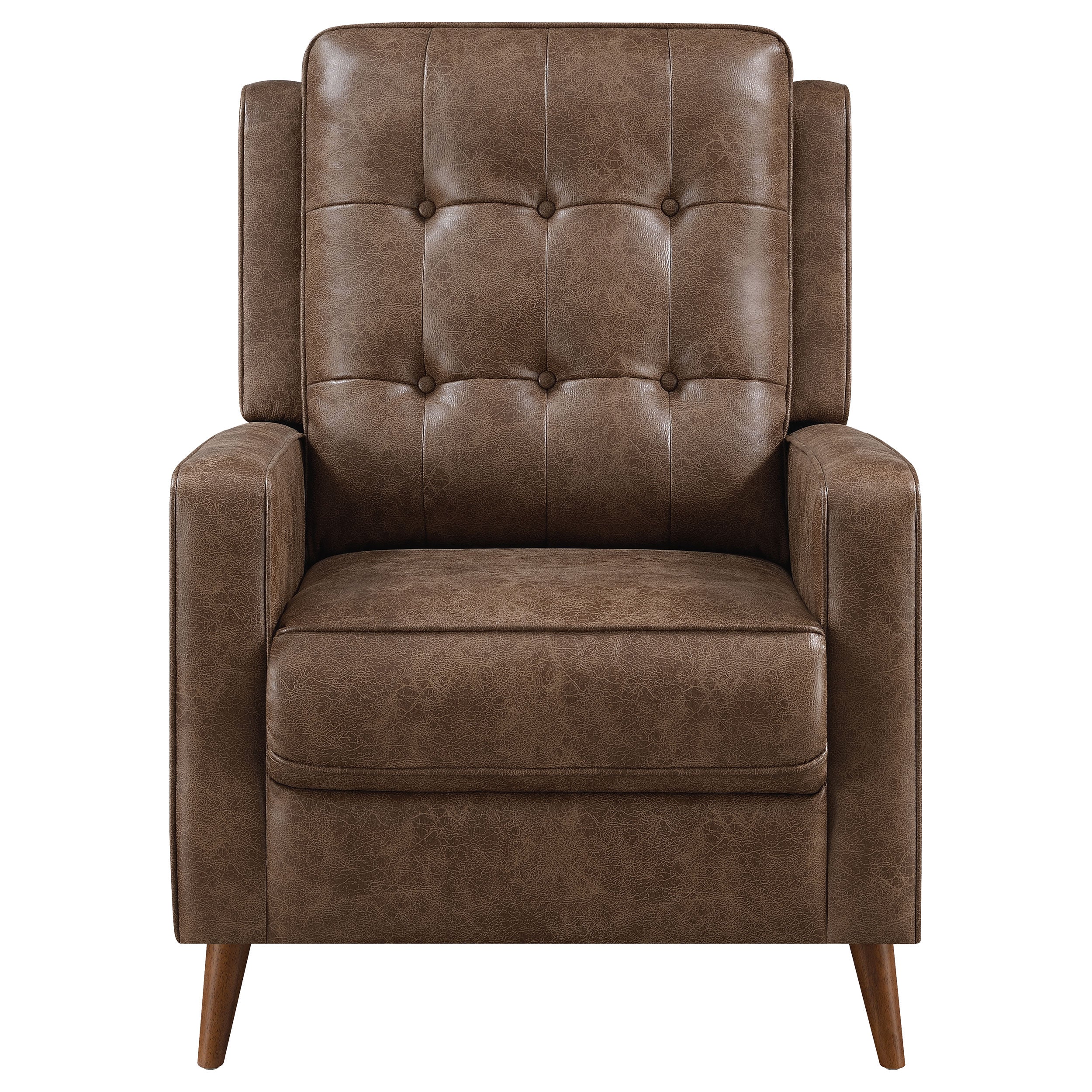 Coaster Davidson Upholstered Tufted Push Back Recliner Brown Grey