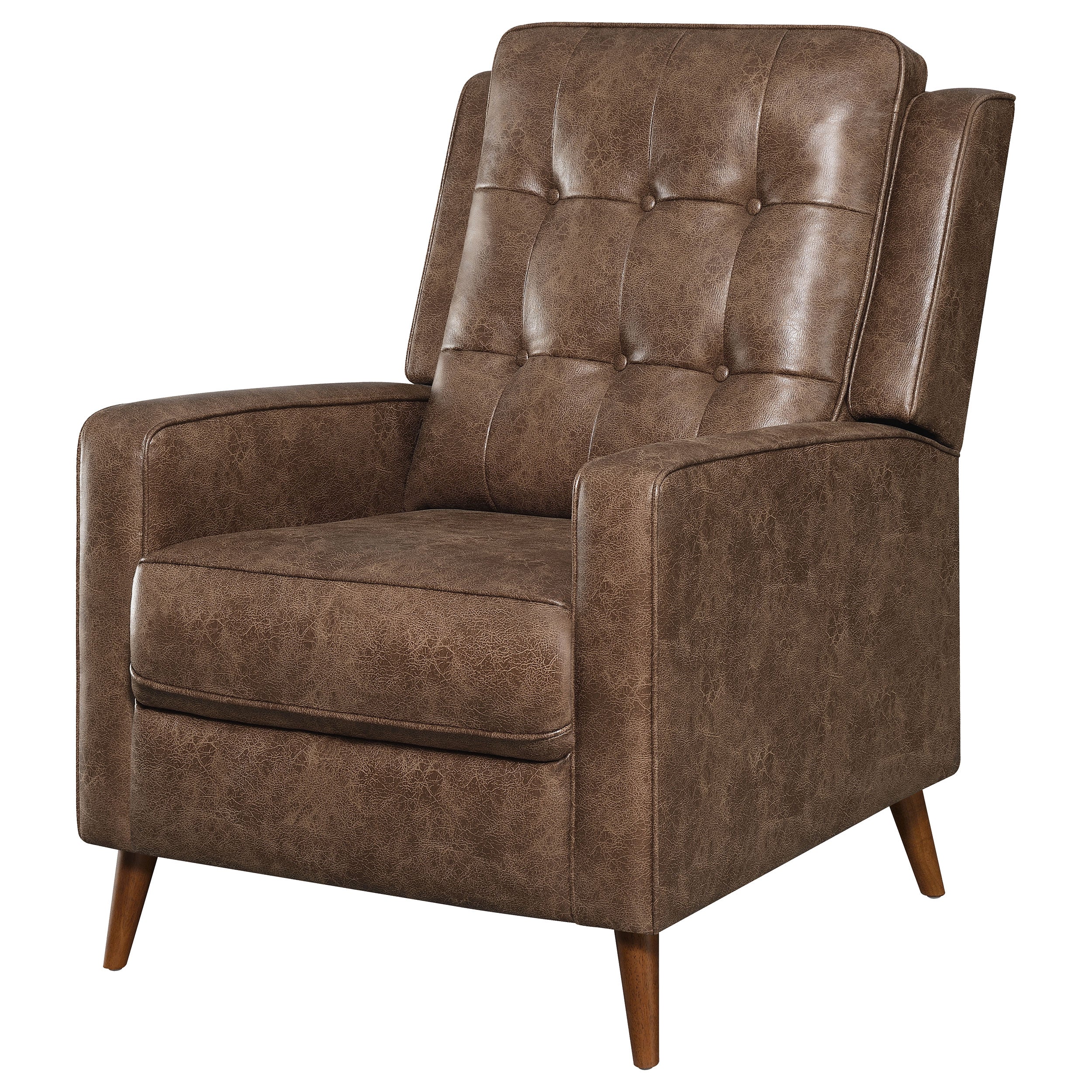 Coaster Davidson Upholstered Tufted Push Back Recliner Brown Grey