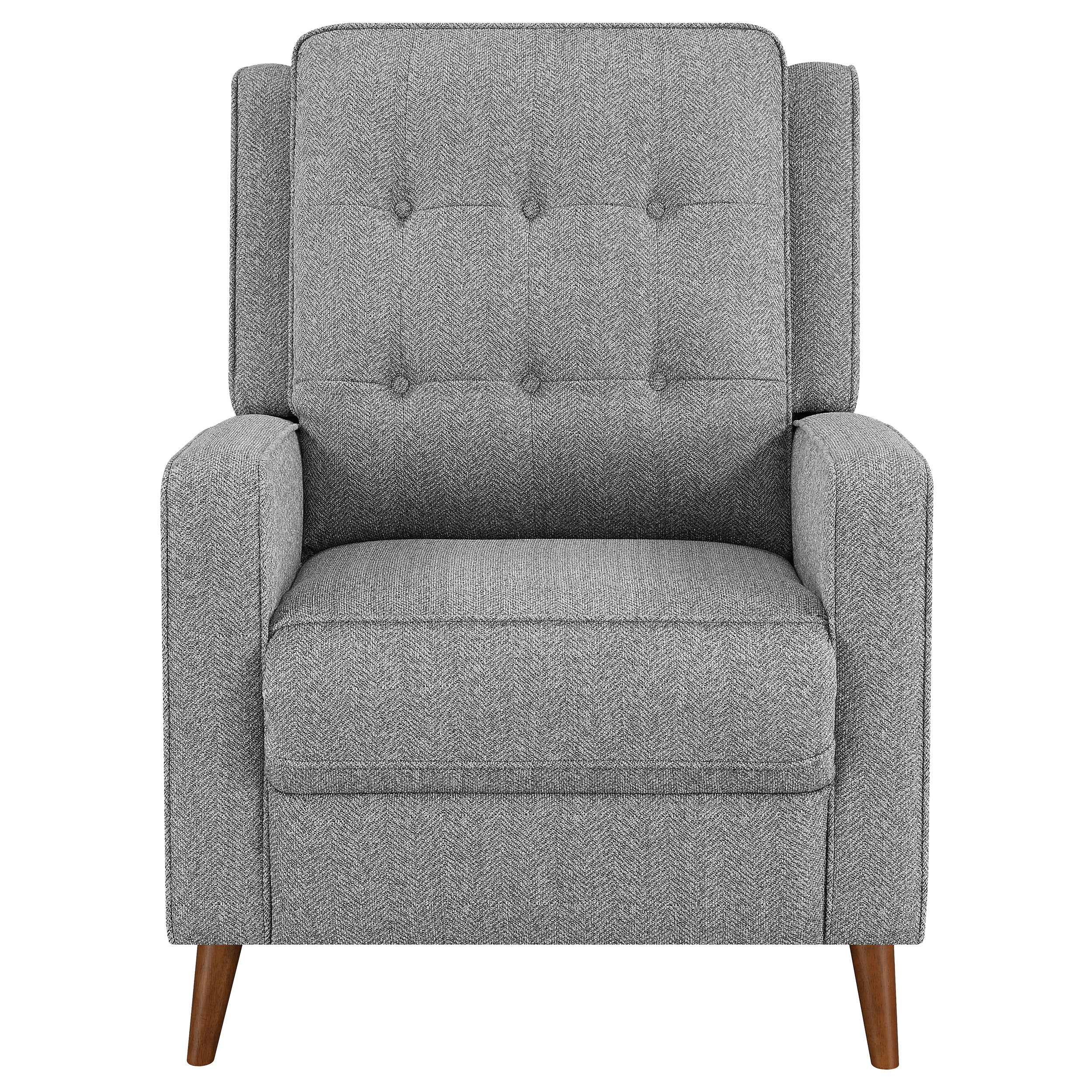 Coaster Davidson Upholstered Tufted Push Back Recliner Brown Grey