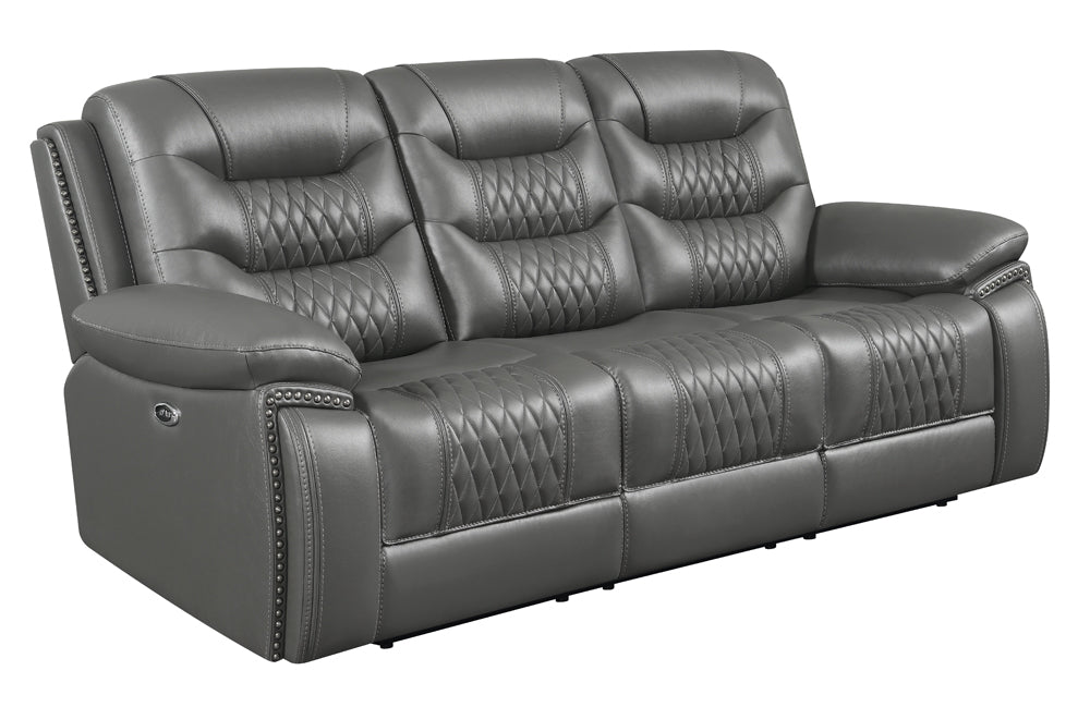 Coaster Flamenco Tufted Upholstered Power Sofa Charcoal Default Title