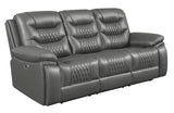 Coaster Flamenco Tufted Upholstered Power Sofa Charcoal Default Title