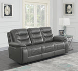 Coaster Flamenco Tufted Upholstered Power Sofa Charcoal Default Title