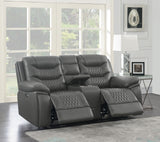 Coaster Flamenco Tufted Upholstered Power Loveseat with Console Charcoal Default Title