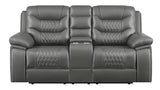 Coaster Flamenco Tufted Upholstered Power Loveseat with Console Charcoal Default Title