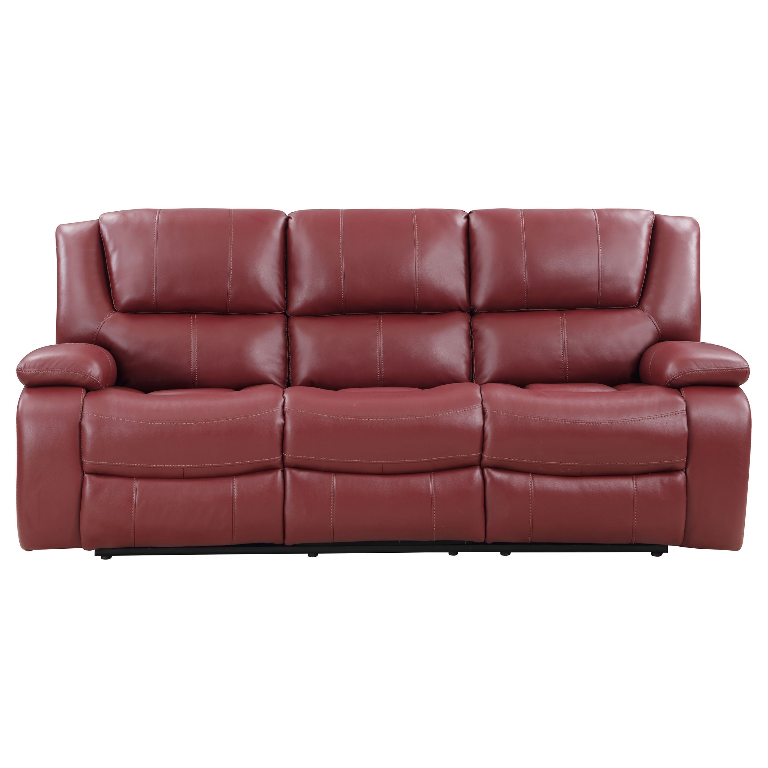 Coaster Camila Upholstered Motion Reclining Sofa Red Faux Leather Default Title