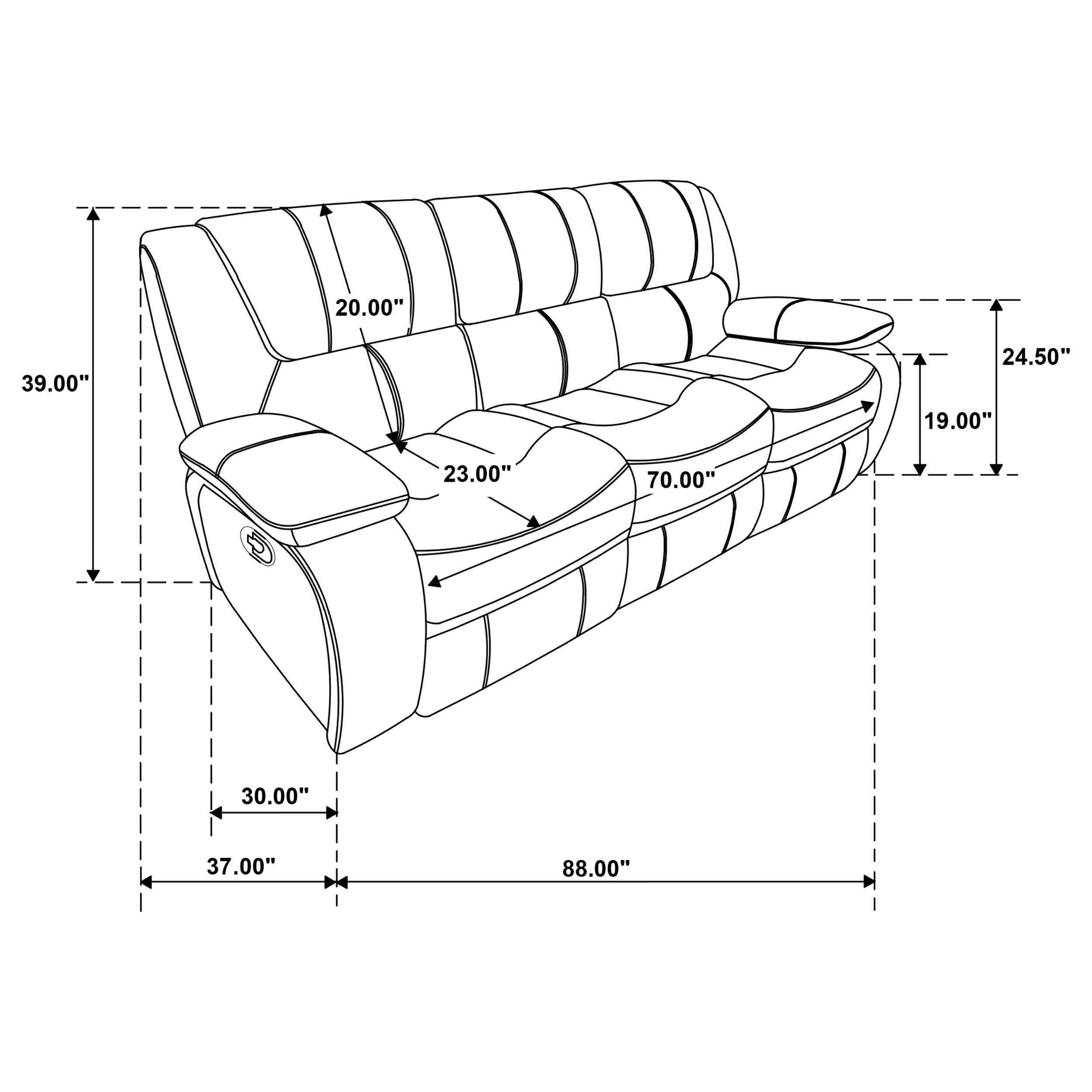 Coaster Camila Upholstered Motion Reclining Sofa Red Faux Leather Default Title