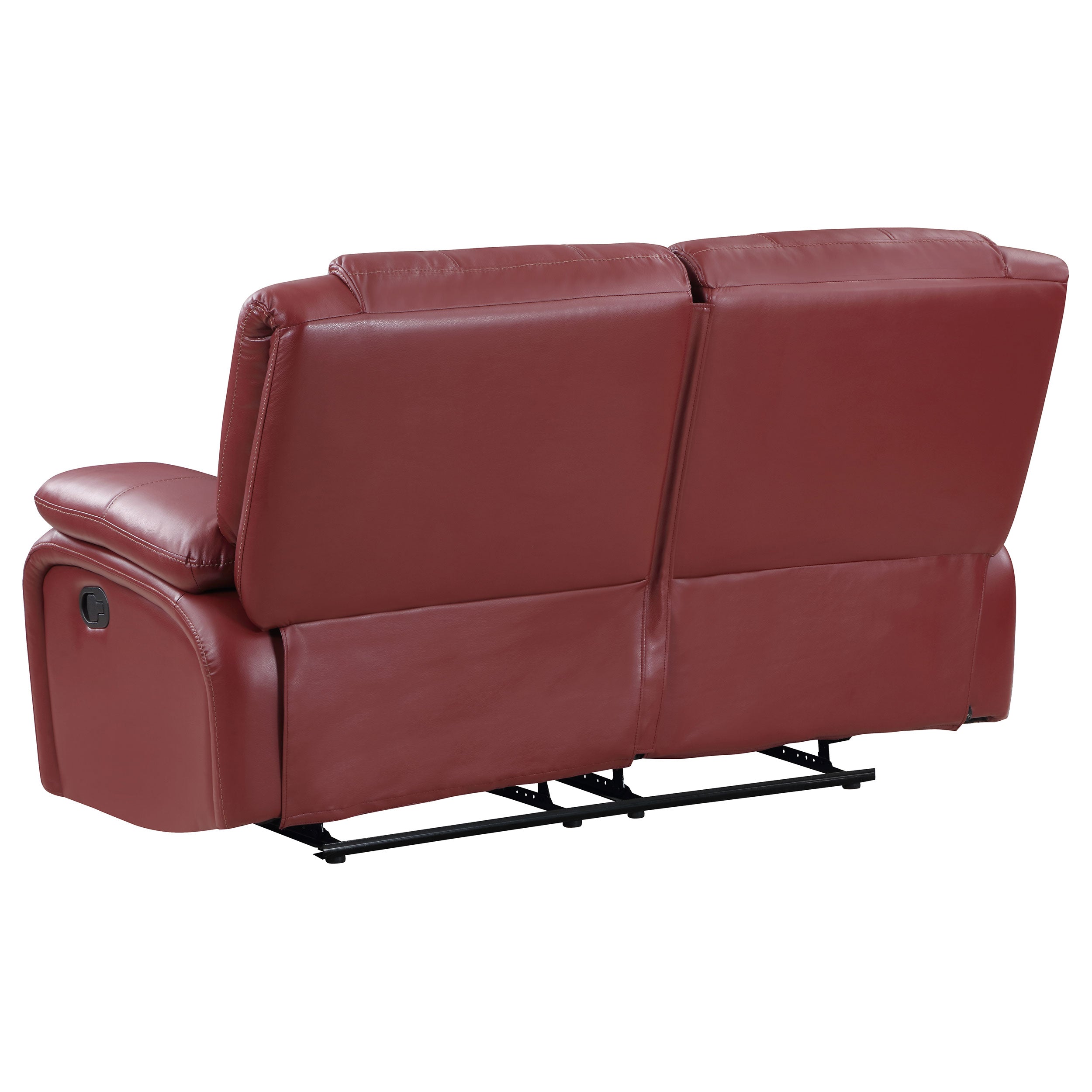 Coaster Camila Upholstered Motion Reclining Loveseat Red Faux Leather Default Title