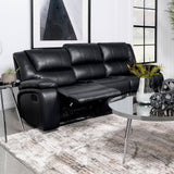 Coaster Camila Upholstered Motion Reclining Sofa Black Default Title