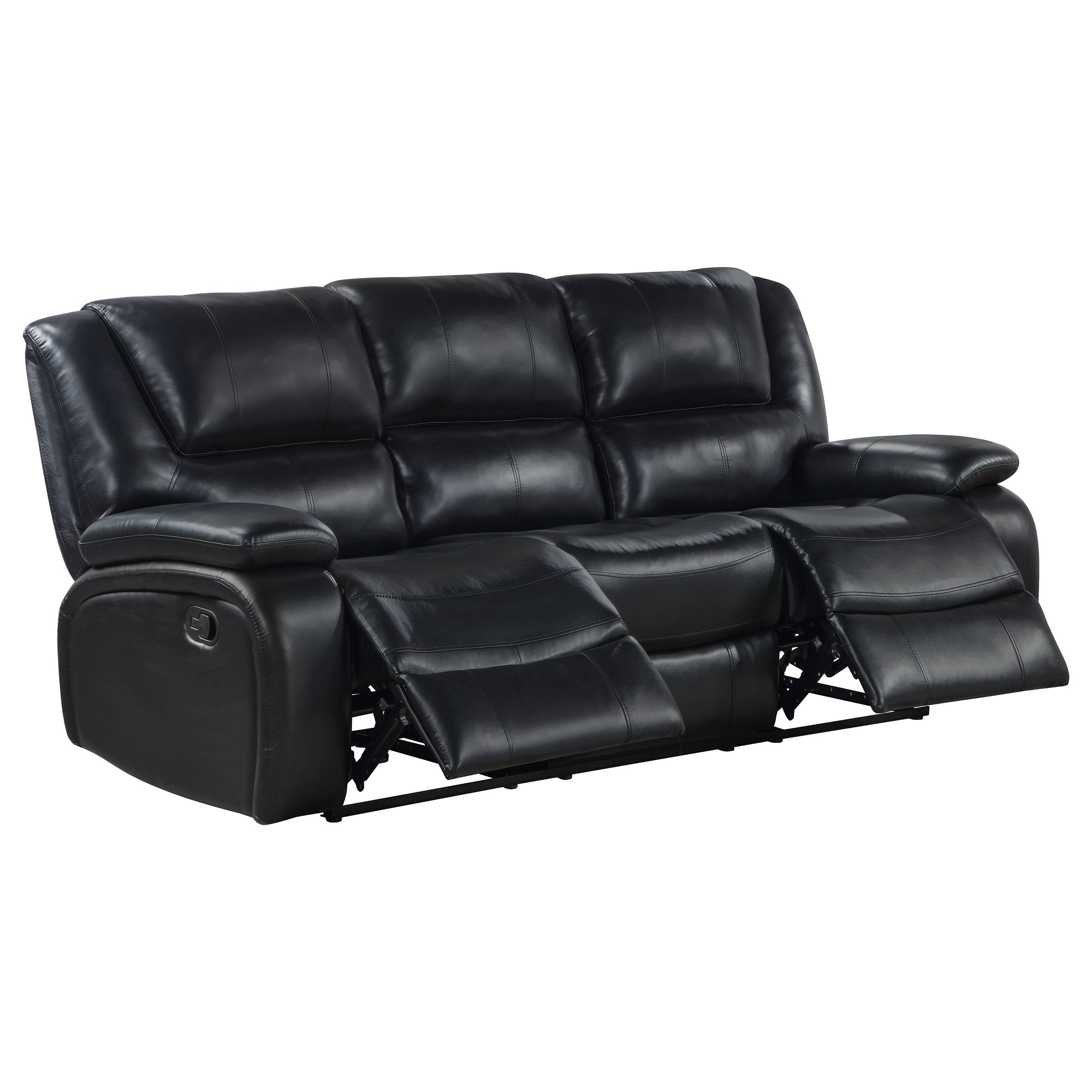 Coaster Camila Upholstered Motion Reclining Sofa Black Default Title