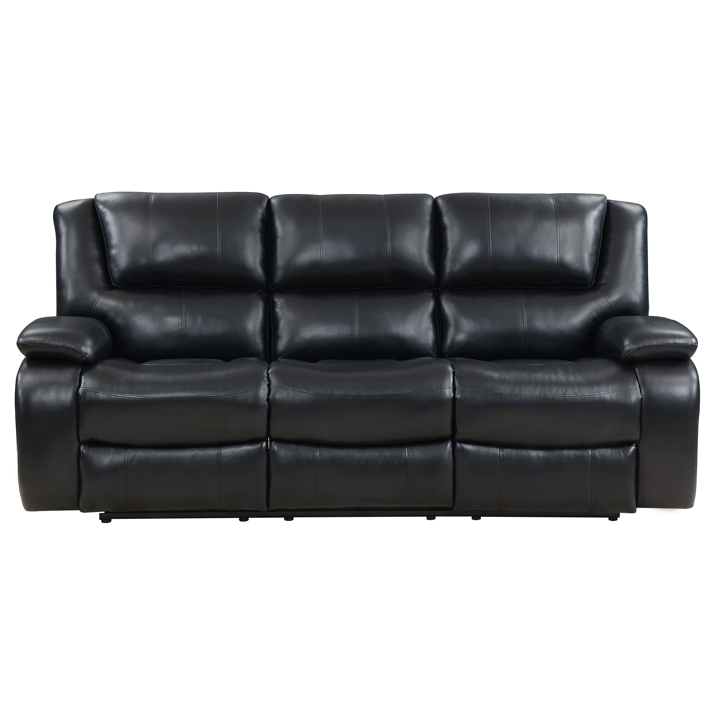 Coaster Camila Upholstered Motion Reclining Sofa Black Default Title