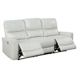 Coaster Greenfield Upholstered Power Reclining Sofa Ivory Default Title