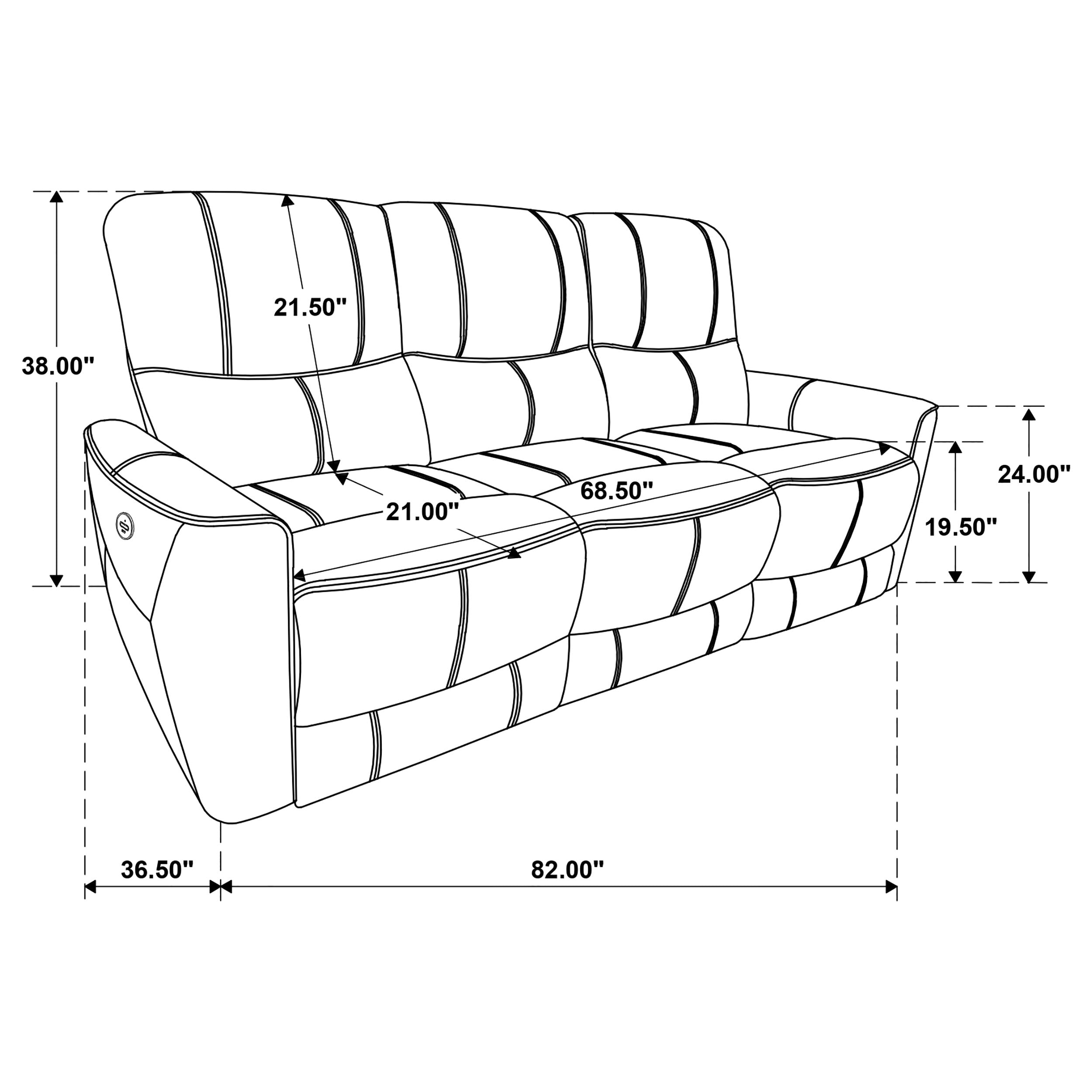 Coaster Greenfield Upholstered Power Reclining Sofa Ivory Default Title