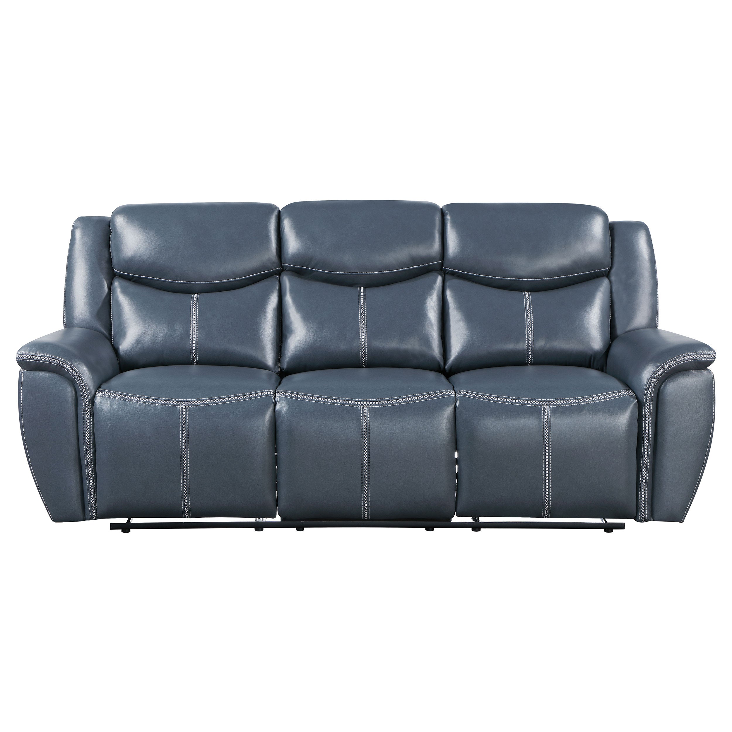 Coaster Sloane Upholstered Motion Reclining Sofa with Drop Down Table Blue Default Title