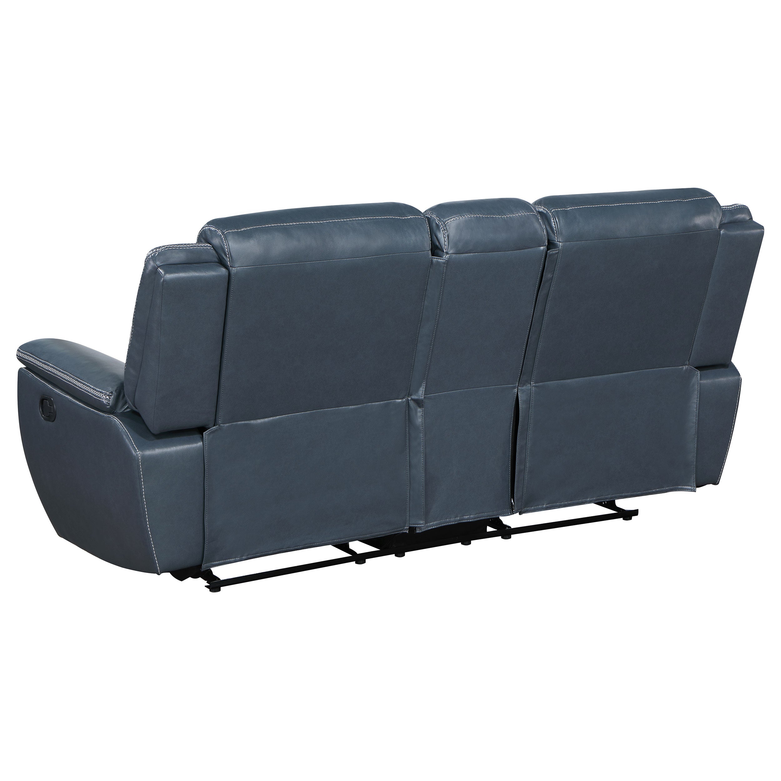 Coaster Sloane Upholstered Motion Reclining Loveseat with Console Blue Default Title