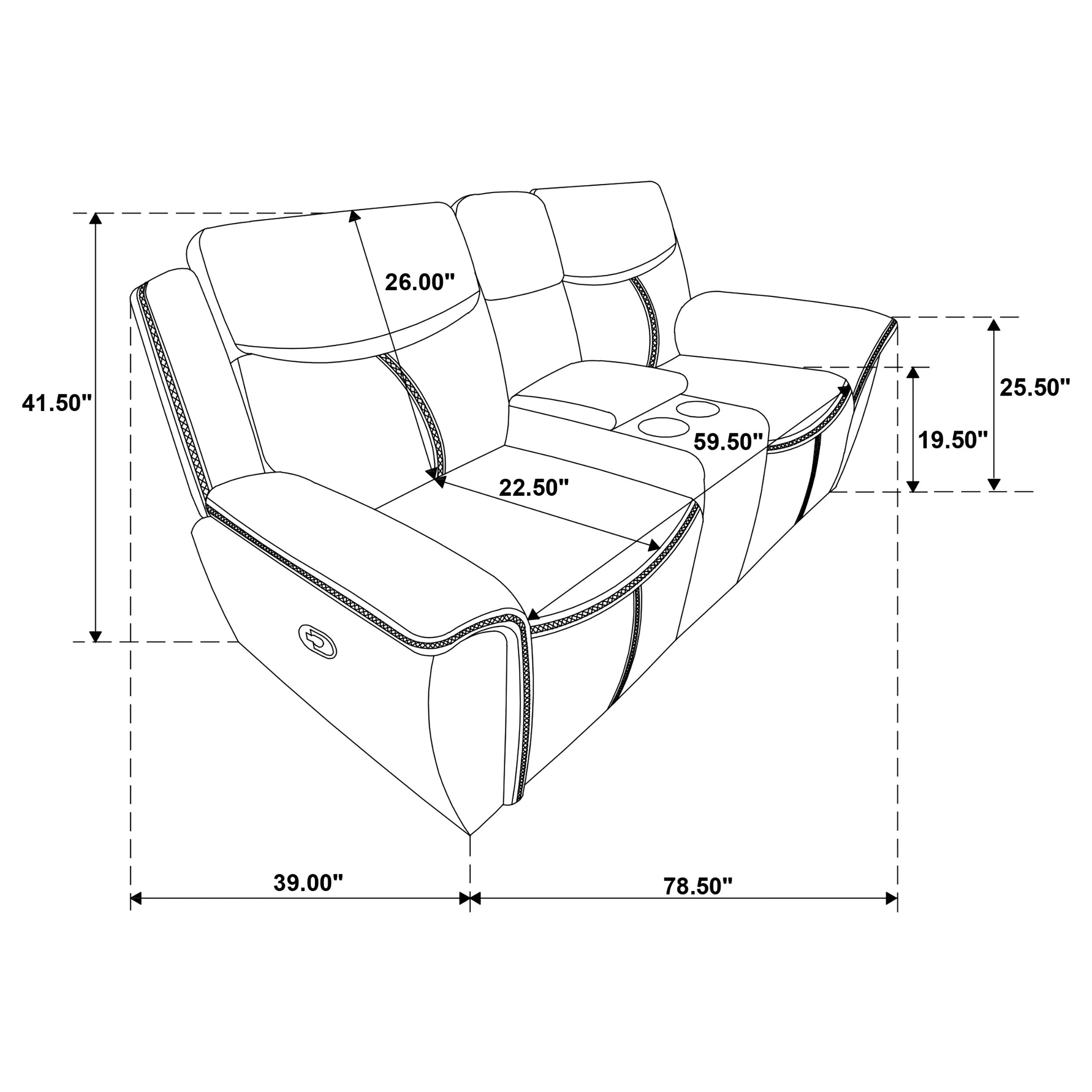 Coaster Sloane Upholstered Motion Reclining Loveseat with Console Blue Default Title