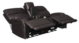 Coaster Longport Upholstered Power Loveseat with Console Dark Brown Default Title