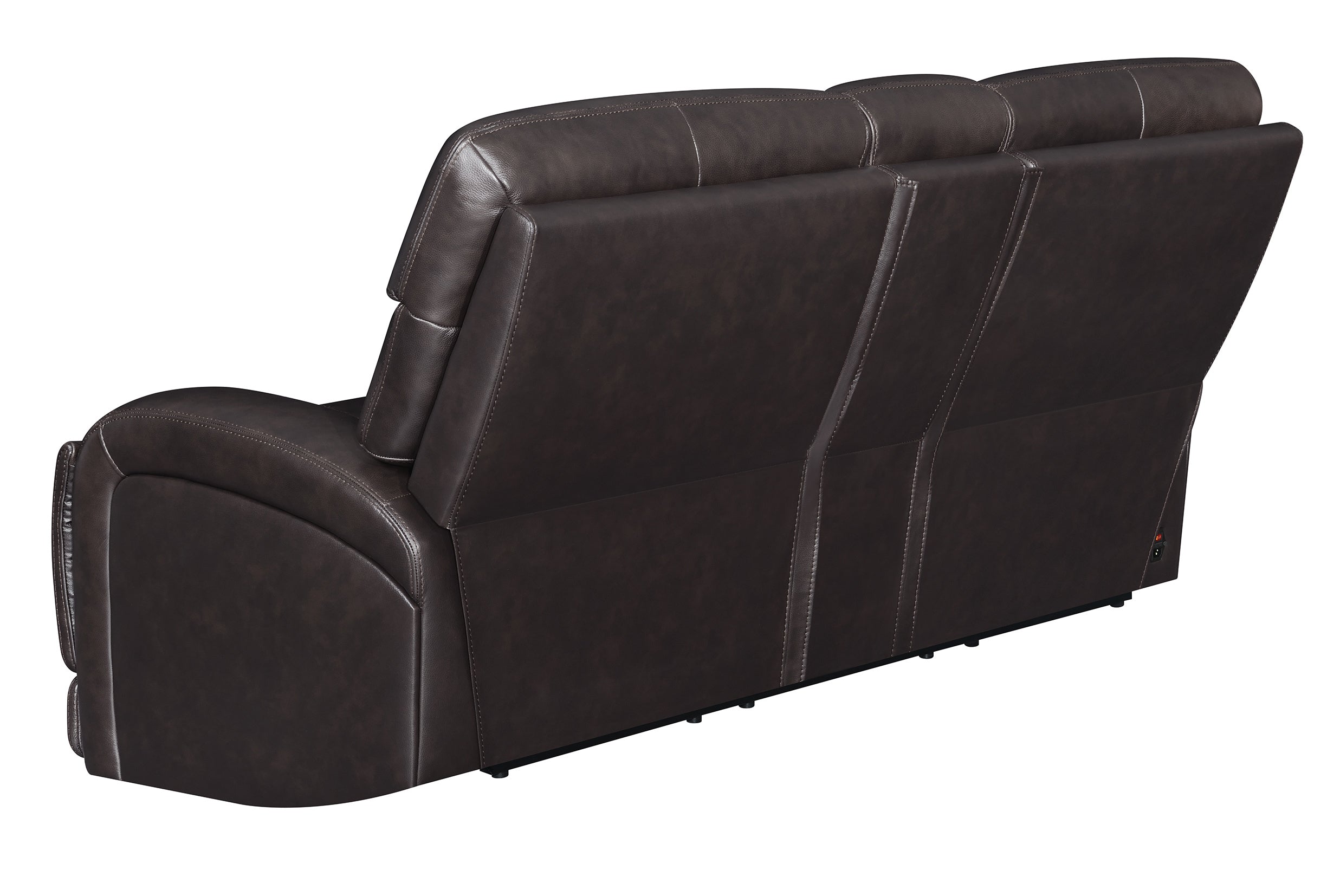 Coaster Longport Upholstered Power Loveseat with Console Dark Brown Default Title