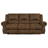 Coaster Sir Rawlinson Rolled Arm Motion Sofa with Nailhead Trim Buckskin Brown Default Title