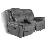 Coaster Conrad Upholstered Motion Loveseat Cool Grey Default Title