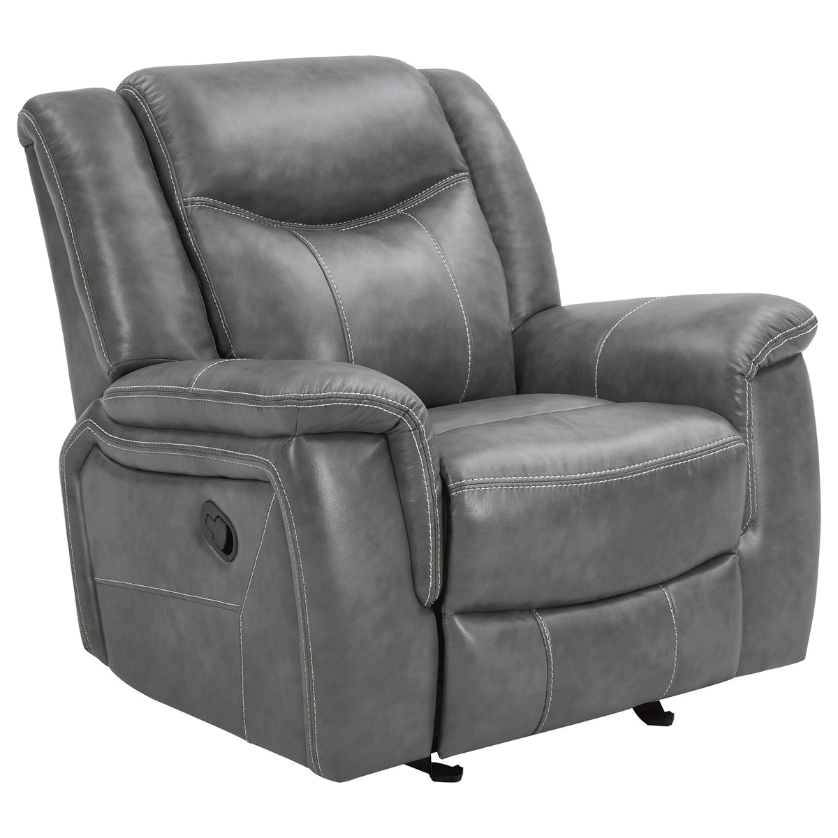 Coaster Conrad Upholstered Motion Glider Recliner Grey Default Title