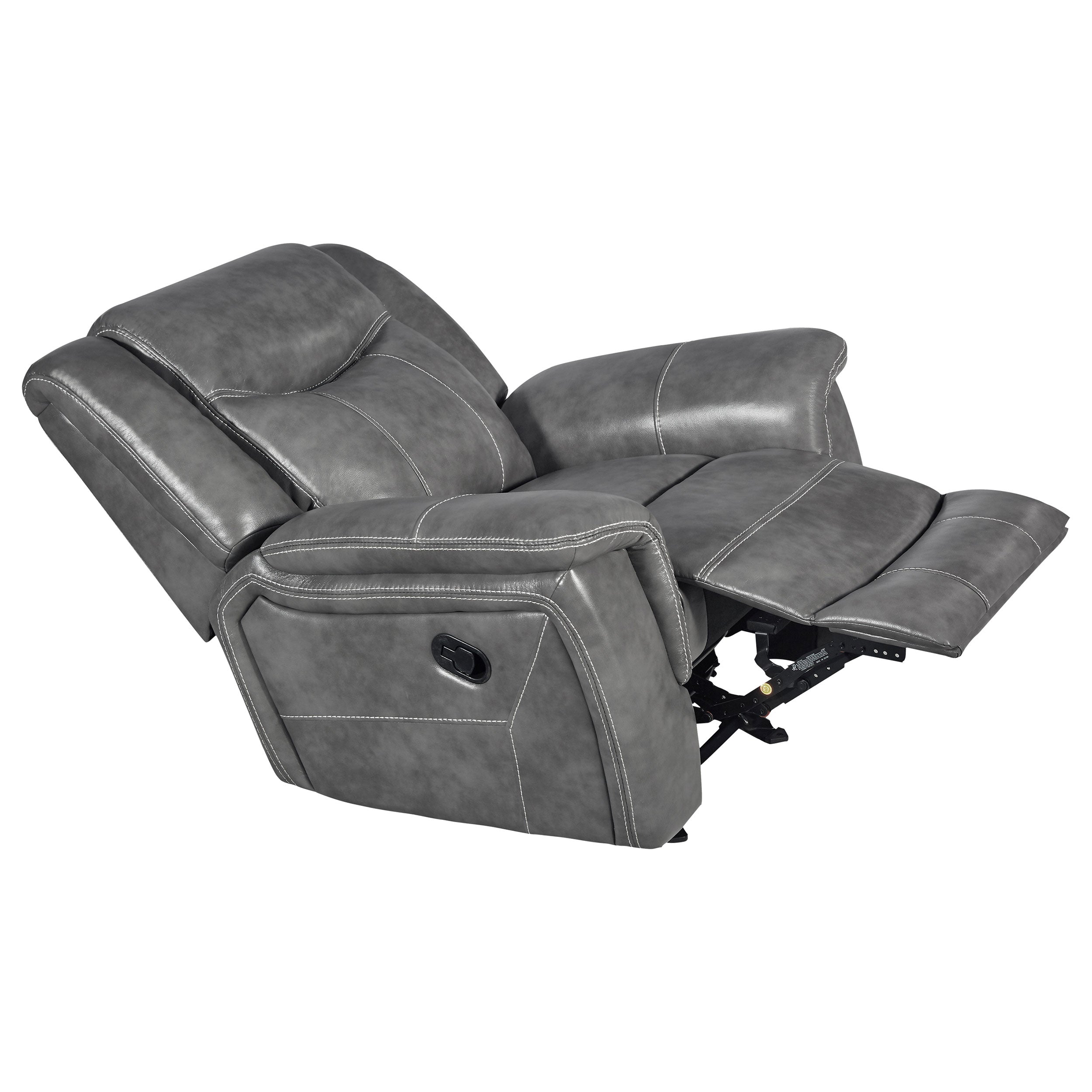 Coaster Conrad Upholstered Motion Glider Recliner Grey Default Title