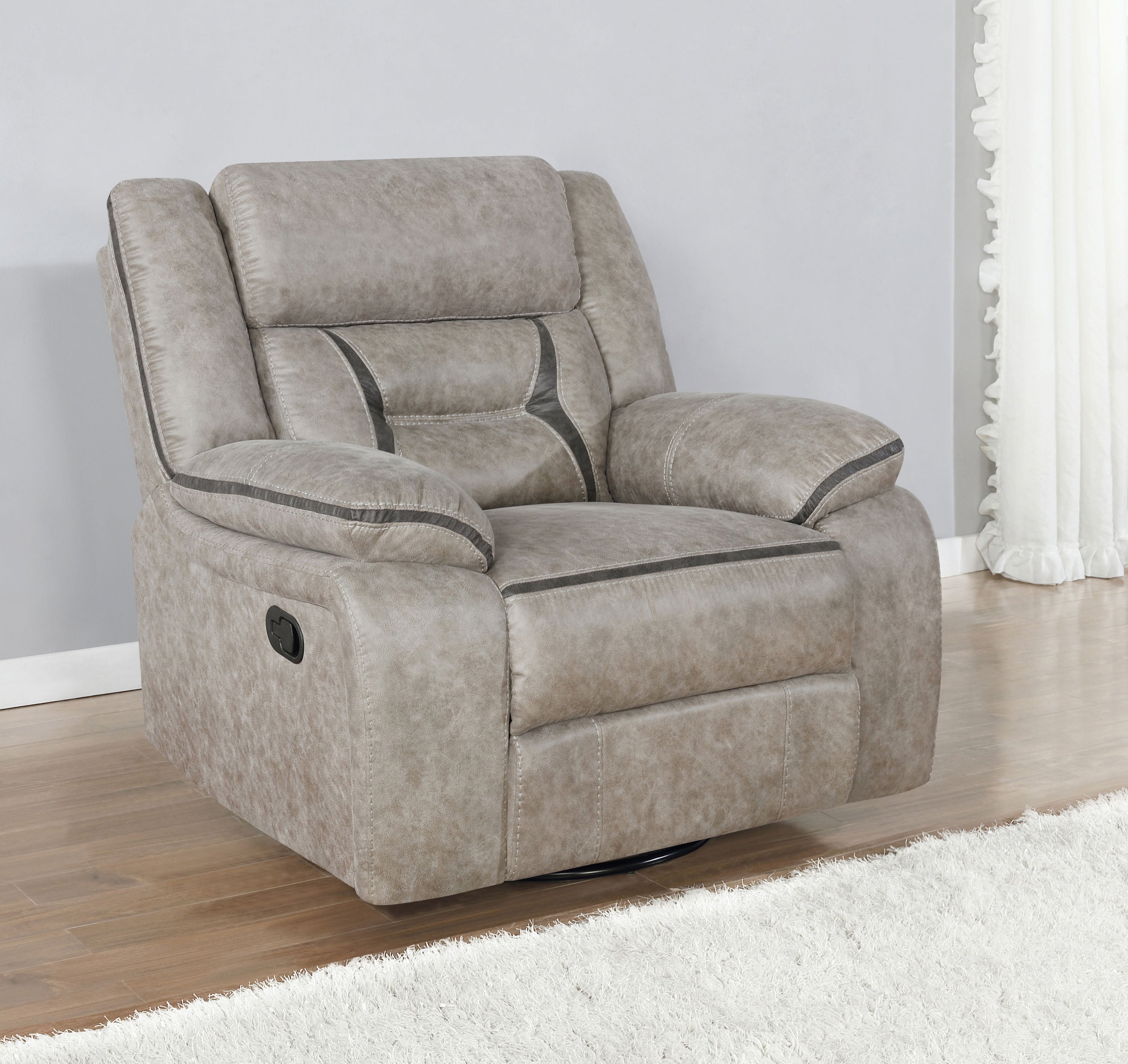 Coaster Greer Upholstered Tufted Back Glider Recliner Default Title