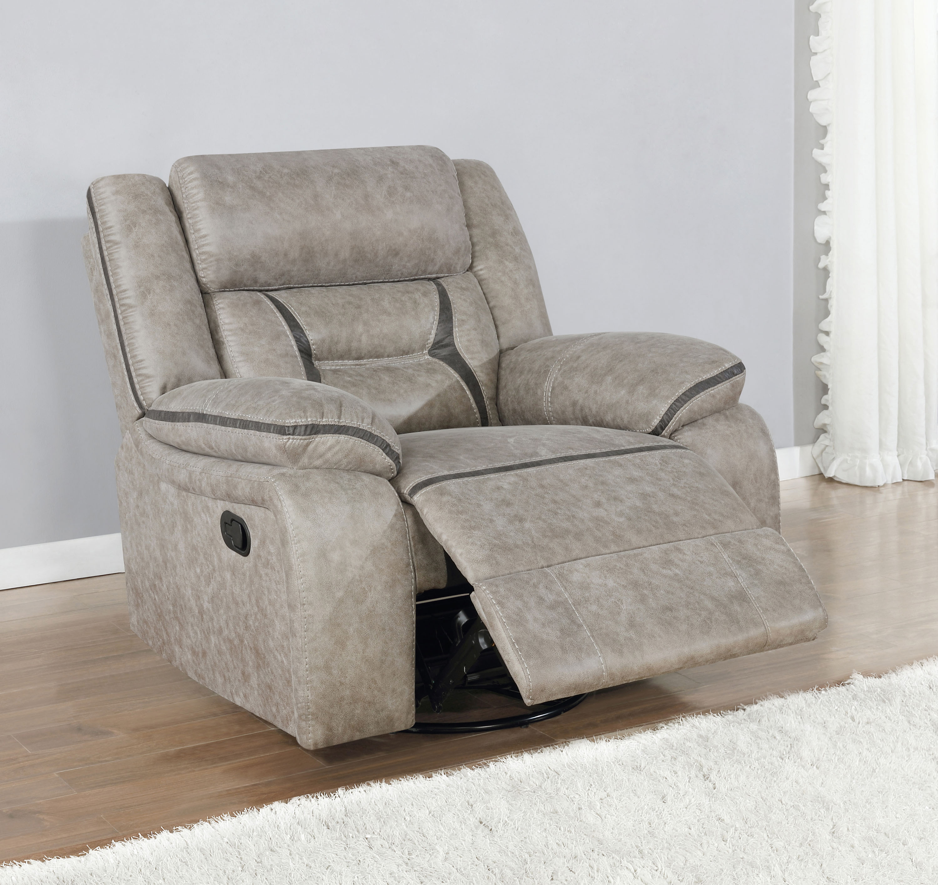 Coaster Greer Upholstered Tufted Back Glider Recliner Default Title