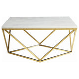 Coaster Meryl Square Coffee Table White and Gold Default Title