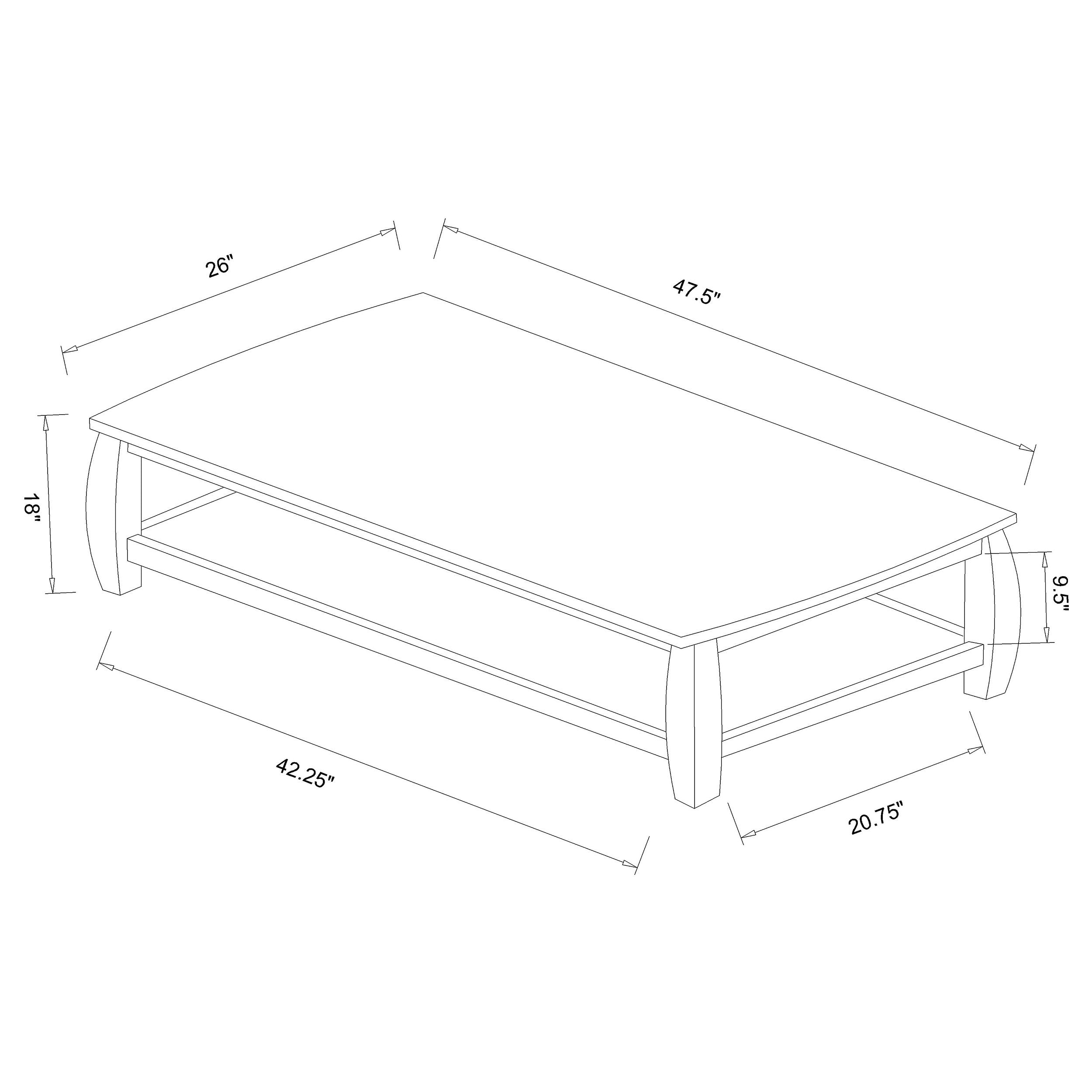 Coaster Dixon Rectangular Coffee Table with Lower Shelf Espresso Default Title