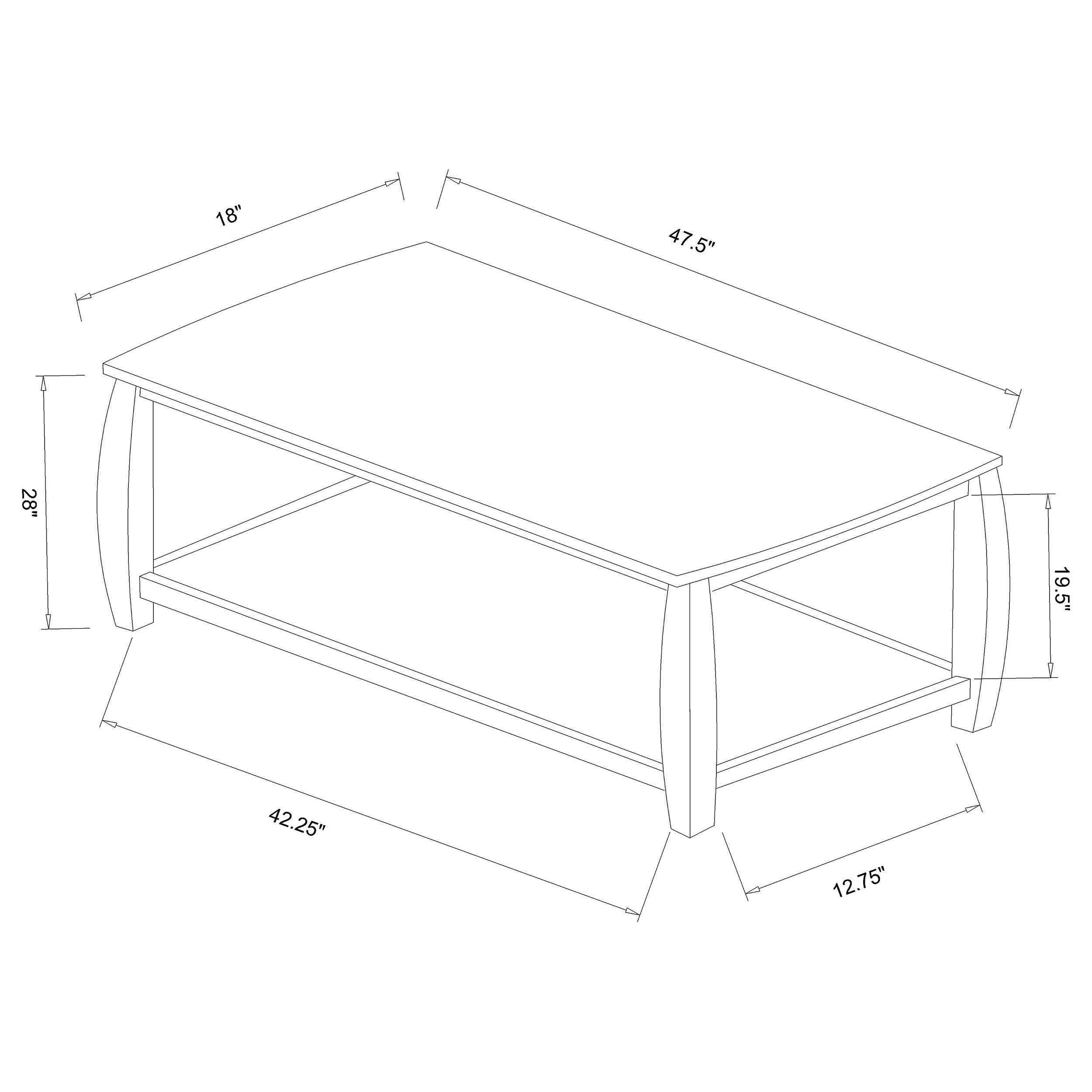 Coaster Dixon Rectangular Sofa Table with Lower Shelf Espresso Default Title