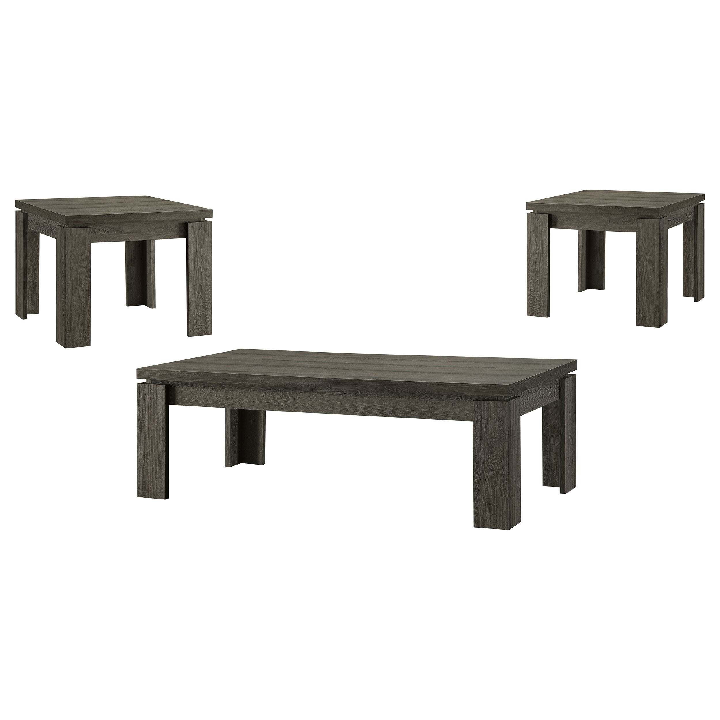 Coaster Cain 3-piece Occasional Table Set Weathered Grey Default Title