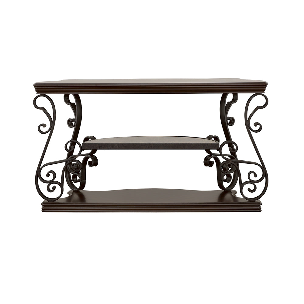 Coaster Laney Sofa Table Deep Merlot and Clear Default Title